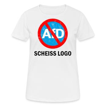 ANTI AFD STICKER, SCHEISS LOGO - Frauen T-Shirt atmungsaktiv - Weiß - Vorne - AI Model Female 172 dark (172cm)