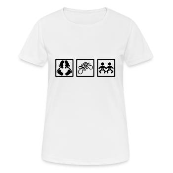Zwillinge - Frauen T-Shirt atmungsaktiv - Weiß - Vorne - AI Model Female 172 dark (172cm)
