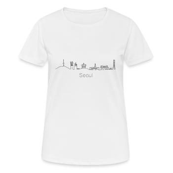 Seoul Südkorea Skyline - Frauen T-Shirt atmungsaktiv - Weiß - Vorne - AI Model Female 172 dark (172cm)