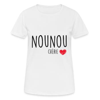 Nounou Chérie - T-shirt respirant Femme - blanc - Devant - AI Model Female 172 dark (172cm)
