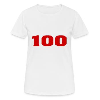 100. 100 JAHRE. 100-JÄHRIGES JUBILÄUM. 100. GEBURTSTAG - Frauen T-Shirt atmungsaktiv - Weiß - Vorne - AI Model Female 172 dark (172cm)