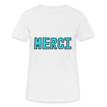 MERCI. MAÎTRESSE. MAÎTRE. MERCI MAÎTRESSE. MAITRE - T-shirt respirant Femme - blanc - Devant - AI Model Female 172 dark (172cm)