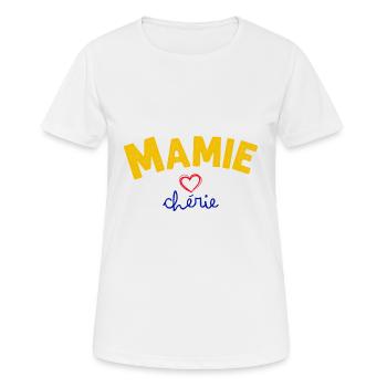 Mamie Chérie Citation Tendre Pour Grand-mère - T-shirt respirant Femme - blanc - Devant - AI Model Female 172 dark (172cm)