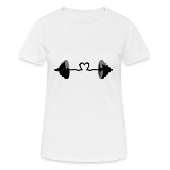 Hantel, Gewicht, Muskeln - Frauen T-Shirt atmungsaktiv - Weiß - Vorne - AI Model Female 172 dark (172cm)