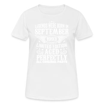 September 1993 Jahrestag September 1993 september - Frauen T-Shirt atmungsaktiv - Weiß - Vorne - AI Model Female 172 dark (172cm)