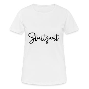 Stuttgart - Frauen T-Shirt atmungsaktiv - Weiß - Vorne - AI Model Female 172 dark (172cm)
