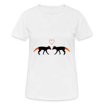 Renards amoureux - T-shirt respirant Femme - blanc - Devant - AI Model Female 172 dark (172cm)