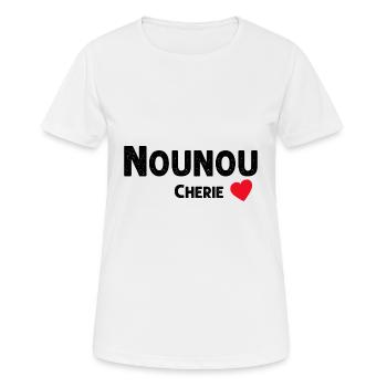 Nounou Chérie C'est La meilleure - T-shirt respirant Femme - blanc - Devant - AI Model Female 172 dark (172cm)