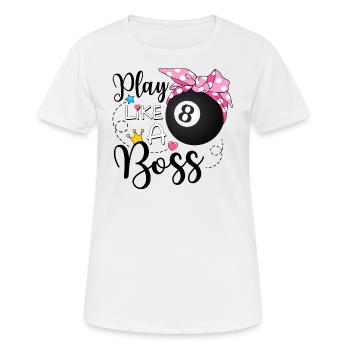 Play Like a Boss Pool - Women's Breathable T-Shirt - white - Front - AI Model Female 172 dark (172cm)