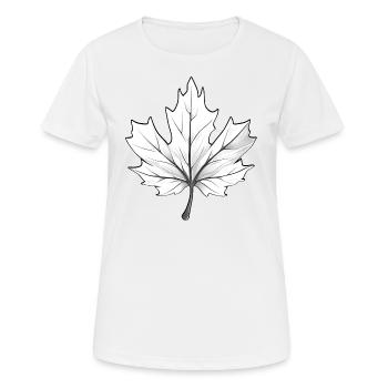 Ahornblatt Schwarz & Weiß - Frauen T-Shirt atmungsaktiv - Weiß - Vorne - AI Model Female 172 dark (172cm)