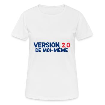 Femme Version 2.0 De Moi-même - T-shirt respirant Femme - blanc - Devant - AI Model Female 172 dark (172cm)