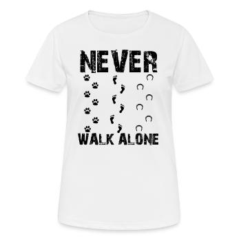 Never Walk Alone - Frauen T-Shirt atmungsaktiv - Weiß - Vorne - AI Model Female 172 dark (172cm)