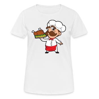 Cook rôti cuisine restaurant restaurant Gastätte - T-shirt respirant Femme - blanc - Devant - AI Model Female 172 dark (172cm)