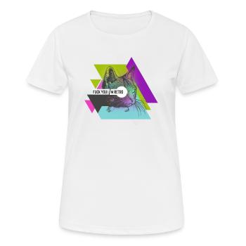 Fuck you i am Retro - Frauen T-Shirt atmungsaktiv - Weiß - Vorne - AI Model Female 172 dark (172cm)