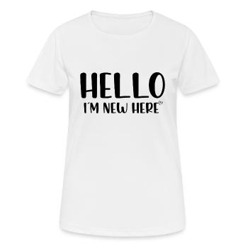 Bonjour je suis nouveau ici - T-shirt respirant Femme - blanc - Devant - AI Model Female 172 dark (172cm)