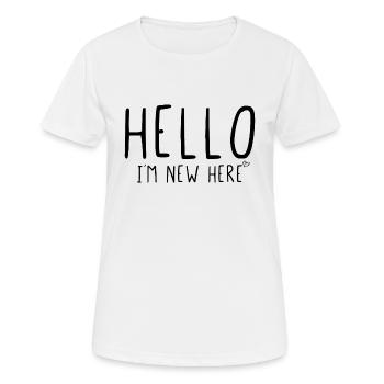 Bonjour je suis nouveau ici - T-shirt respirant Femme - blanc - Devant - AI Model Female 172 dark (172cm)
