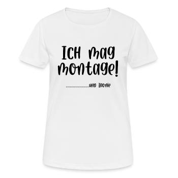 Ich mag Montage und Ironie - Frauen T-Shirt atmungsaktiv - Weiß - Vorne - AI Model Female 172 dark (172cm)