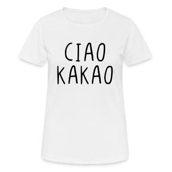 Ciao Kakao - Frauen T-Shirt atmungsaktiv - Weiß - Vorne - AI Model Female 172 dark (172cm)