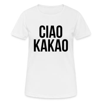 Ciao Kakao - Frauen T-Shirt atmungsaktiv - Weiß - Vorne - AI Model Female 172 dark (172cm)