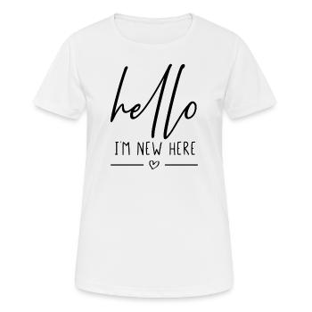 Bonjour dans le nouveau ici - T-shirt respirant Femme - blanc - Devant - AI Model Female 172 dark (172cm)