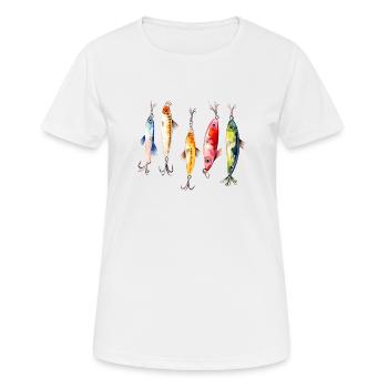 Angelhaken - Frauen T-Shirt atmungsaktiv - Weiß - Vorne - AI Model Female 172 dark (172cm)