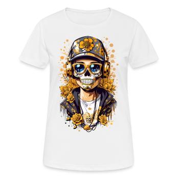 Goldener Zucker Schädel - Frauen T-Shirt atmungsaktiv - Weiß - Vorne - AI Model Female 172 dark (172cm)