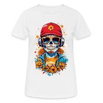Zucker Schädel - Frauen T-Shirt atmungsaktiv - Weiß - Vorne - AI Model Female 172 dark (172cm)