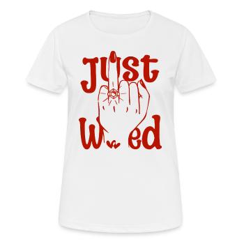 Juste mariée mariée marié majeur bague - T-shirt respirant Femme - blanc - Devant - AI Model Female 172 dark (172cm)