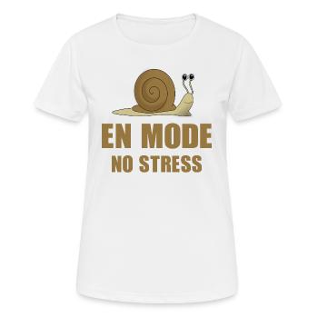 En mode no stress - T-shirt respirant Femme - blanc - Devant - AI Model Female 172 dark (172cm)