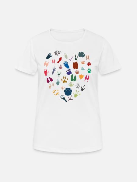 Tierisches Herz - Frauen T-Shirt atmungsaktiv - Weiß
