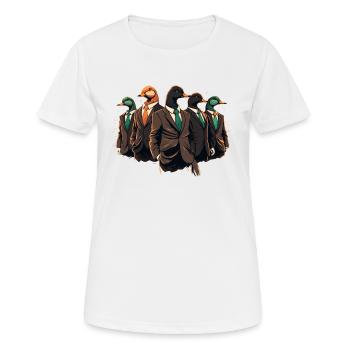 Canards d’affaires - T-shirt respirant Femme - blanc - Devant - AI Model Female 172 dark (172cm)
