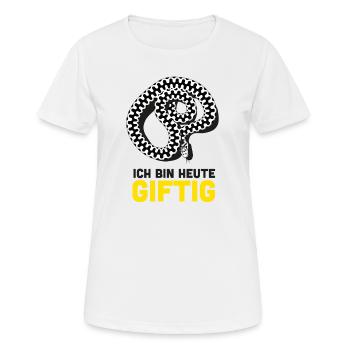 giftige Schlange, Kreuzotter, Tiermotiv - Frauen T-Shirt atmungsaktiv - Weiß - Vorne - AI Model Female 172 dark (172cm)