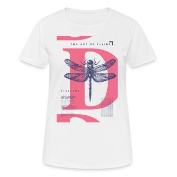 Libelle – Leichtigkeit trifft Bedeutung - Frauen T-Shirt atmungsaktiv - Weiß - Vorne - AI Model Female 172 dark (172cm)