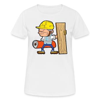 Fussbodenleger Teppich Parkettleger Bodenleger - Frauen T-Shirt atmungsaktiv - Weiß - Vorne - AI Model Female 172 dark (172cm)