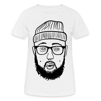 Hipster - Frauen T-Shirt atmungsaktiv - Weiß - Vorne - AI Model Female 172 dark (172cm)