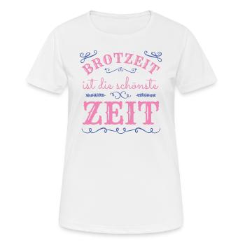 BROTZEIT - MAHLZEIT - MITTAGESSEN - ABENDESSEN - Frauen T-Shirt atmungsaktiv - Weiß - Vorne - AI Model Female 172 dark (172cm)