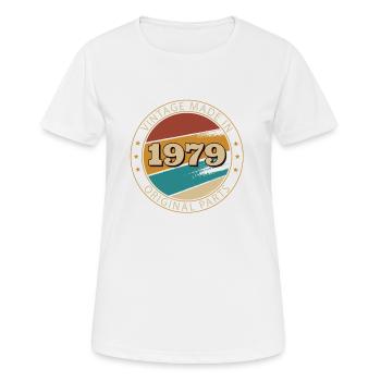 Vintage Birthday 1979 - Women's Breathable T-Shirt - white - Front - AI Model Female 172 dark (172cm)