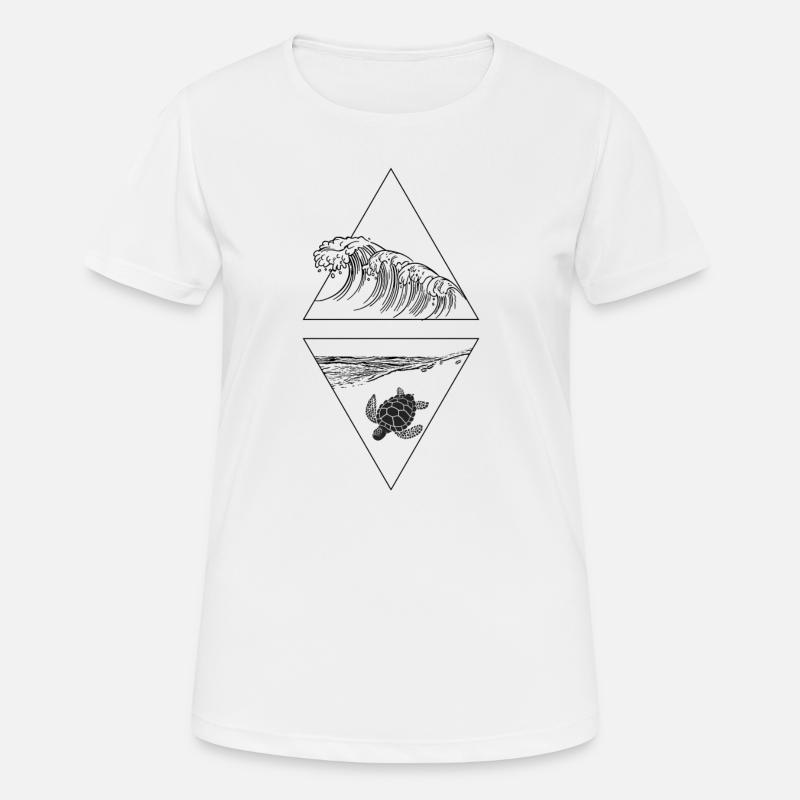 Triangle Wave Turtle - Women's Breathable T-Shirt - white