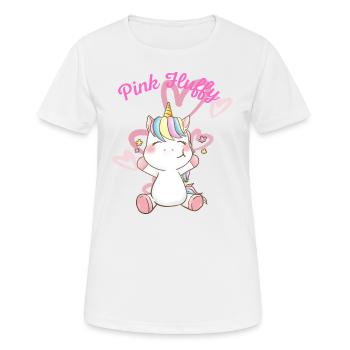 Pink Fluffy Unicorn - Frauen T-Shirt atmungsaktiv - Weiß - Vorne - AI Model Female 172 dark (172cm)