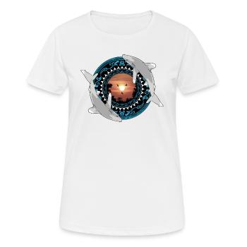 Oceanic whitetip sharks Hawaiian Polynesian - Women's Breathable T-Shirt - white - Front - AI Model Female 172 dark (172cm)