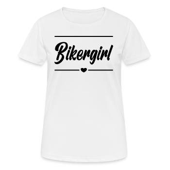 Motard fille biker coeur motocycliste - T-shirt respirant Femme - blanc - Devant - AI Model Female 172 dark (172cm)
