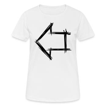 Arrow, right left, symbol / icon hand drawn - Women's Breathable T-Shirt - white - Front - AI Model Female 172 dark (172cm)
