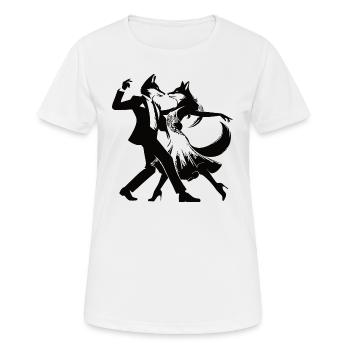 Stylisches Tango Tanzpaar Design mit Füchsen - Frauen T-Shirt atmungsaktiv - Weiß - Vorne - AI Model Female 172 dark (172cm)