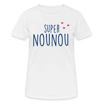 Super Nounou Cadeau Amour - T-shirt respirant Femme - blanc - Devant - AI Model Female 172 dark (172cm)