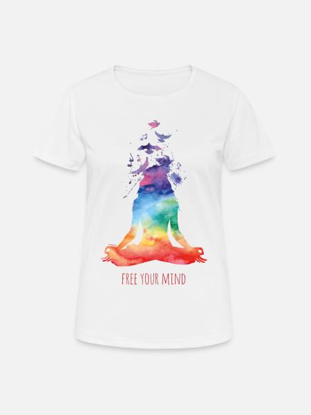 Yoga - free your mind - Frauen T-Shirt atmungsaktiv - Weiß