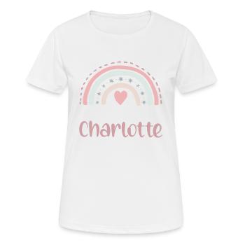 Charlotte Name Rainbow - Women's Breathable T-Shirt - white - Front - AI Model Female 172 dark (172cm)
