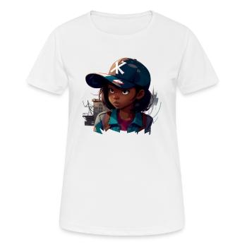 Urbanes Mädchen - Frauen T-Shirt atmungsaktiv - Weiß - Vorne - AI Model Female 172 dark (172cm)
