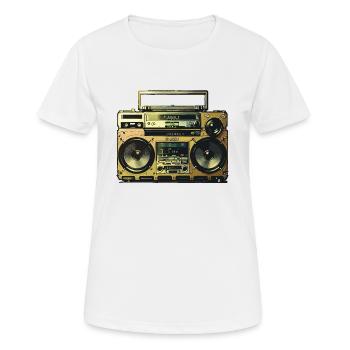 Golden Boombox - Women's Breathable T-Shirt - white - Front - AI Model Female 172 dark (172cm)