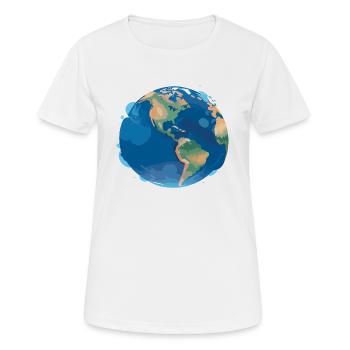Erde - Frauen T-Shirt atmungsaktiv - Weiß - Vorne - AI Model Female 172 dark (172cm)