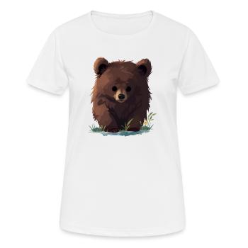 Cute Bear Cub - Women's Breathable T-Shirt - white - Front - AI Model Female 172 dark (172cm)